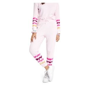 SUNDOWN BY SPLENDID Womens Pink Textured Drawstring Tie Dye Cuffed Pants M